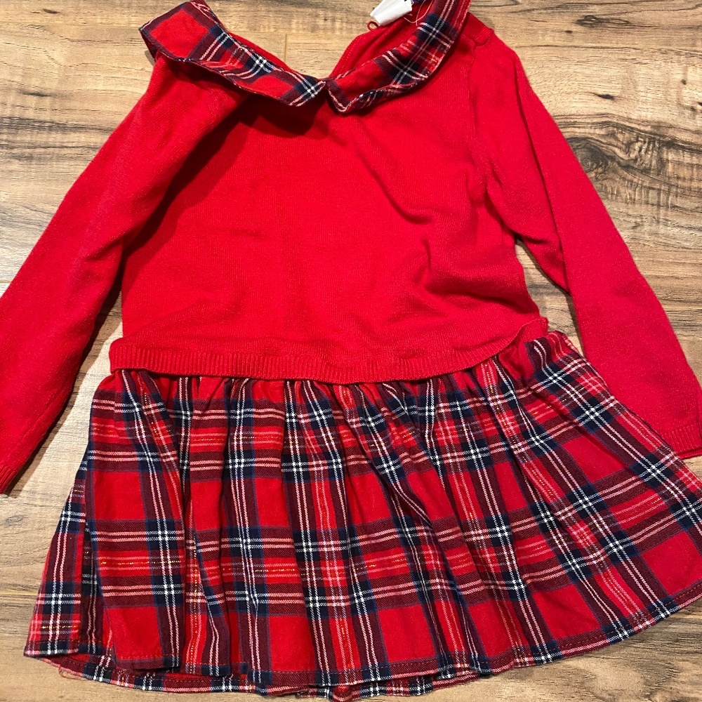 Red plaid dress